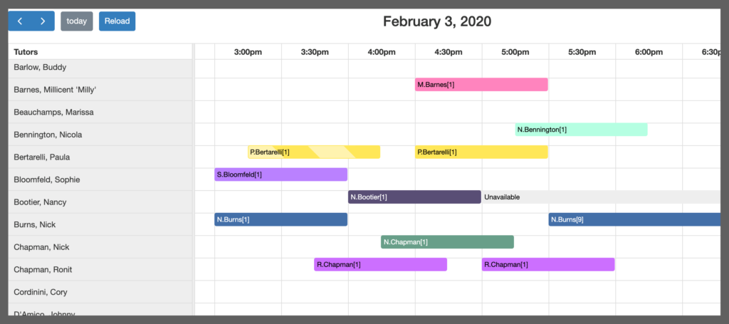 reschedule students reschedule tutors