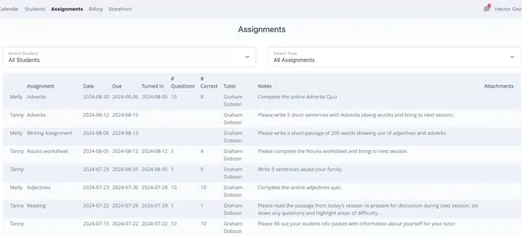 assignment tracker for students